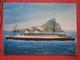 Gibraltar - Künstlerkarte Passagierschiff "Conte Di Savoia" : Passaggio Dello Stretto Di Gibilterra - Dampfer