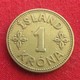 Iceland  1 Krona 1940 KM# 3.2  Islandia Islande Island Ijsland - Islande