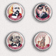 35 X Writer Gustave Flaubert ART BADGE BUTTON PIN SET  (1inch/25mm Diameter) - Celebrities