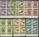 AFGHANISTAN, SPORT + FLORA 1962, NEVER HINGED SET IN BLOCKS OF 4 NH - Schaken