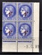 FRANCE 1941 - BLOC DE 4 TP  Y.T. N° 487 COIN DE FEUILLE / DATE - NEUFS** - Unused Stamps