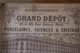 Delcampe - Catalogue   Le Grand Depot  Vers 1890   Faience Verrerie - Publicités