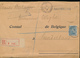 BELGIUM REGISTERED COVER FROM ST ADRESSE 1917 TO UK ONE STAMP MISSING SCEAU DU MINISTERE DES AFFAIRES ETRANGERES - 1915-1920 Albert I