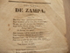 XIXème  Papier Chiffon  Paroles Couplets De Zampa  XIXème - Sonstige & Ohne Zuordnung