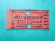 ANCIEN TICKET - Métropolitain - PARIS " L "  1° Classe - PUB Au VERSO (valable Pour 2 Voyages Successifs) 1946 - TBE - Monde