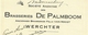 BRASSERIE DE PALMBOOM WERCHTER 1936  / Change à L'ordre (F575) - Food