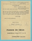 Kaart Met Roodfrankeering "PIANOS DE HEUG / CHARLEROI" / E314 Naar CHARLEROI Met Strookje N'Habite Plus...... - ...-1959