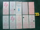 LOT N°33 -  10 TICKETS RATP METRO Urbain De Carte Hebdonadaire -  PARIS Divers  2° Classe  - BE - Mondo