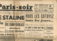 PARIS-SOIR, N° 371, Mardi 8 Juillet 1941, Ligne Staline, Tanks, Bataille Sollum, Légion Française, Luftwaffe, Beyrouth - Autres & Non Classés