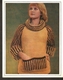 K. USSR Soviet Russia 1979 Women Fashion Sweater With Collar Hood Knitting Pattern W/ Needles On The Backside Size 6"x7" - Mode