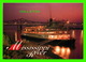 BATEAUX, SHIP - PADDLEWHEEL STEAMBOAT AT NIGHT ON THE MISSISSIPPI RIVER - - Commerce