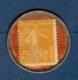 TIMBRE MONNAIE SEMEUSE 5c ORANGE OLIDA - 1906-38 Säerin, Untergrund Glatt