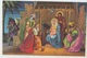 ENFANTS - Jolie Carte Fantaisie Ouvrante Avec Paillettes Crèche Enfant Jésus Rois Mages De "Joyeux Noël" - Signée AL - Autres & Non Classés