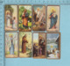 Lot De 8 Images Pieuses Religieuses Chromo Et Dorées - Lot De Huit Petites, Santini, Holy Card - Imágenes Religiosas