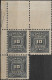 BRAZIL - BLOCK OF THREE POSTAGE DUE (10 RÉIS, SLATE) 1906 - MNH - Postage Due