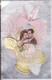 Amoureux, Lovers, Ajoutis Ruban, Panier Doré, Fond Argent, Belle Carte - Couples