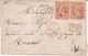 Lettre Du Mans Pour Mexico Paire De 40 Cts Empire D GC 2188 Tarif De 03/62 Taxe Mexicaine Par Extraoridinario - 1849-1876: Klassieke Periode