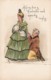 HB Griggs 'H.B.G.' Artist Signed Image 'Hoping For A Favorable Speedy Reply' Romance Fashion C1900s/10s Vintage Postcard - Other & Unclassified