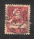 Perfin/perforé/lochung Switzerland No YT138 1914 William Tell   B.C. F.  Banque Cantonale Fribourgeoise - Perfins
