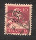 Perfin/perforé/lochung Switzerland No YT138 1914 William Tell   S   "Schweiz" Allgemeine Versicherungs-AG Zurich - Perfins