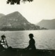 Suisse Lac De Lugano Castagnola & Le Monte Bre Ancienne Photo Stereo Possemiers 1900 - Photos Stéréoscopiques