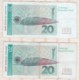 5 Billets De 20  Deutsche Mark 1993 - 20 Deutsche Mark