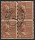 1938 US, 1 1/2c Stamp Used, Martha Washington, Sc 805, Block Of 4 - Gebraucht