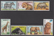 1991 Mongolia African Mammals Cats Elephants Lion Birds Rhino   Complete Set Of 7 + Souvenir Sheet   MNH - Mongolie
