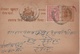 India Indore Holkar State 1945 Uprated Official Treasury Postal Card Stationery II - Holkar