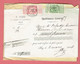 Lettre Quittance-annexe - Oblit Huy-Centre Le 2-Mars-1904 Et Burdinne Vers Héron Sur 58X2 Et 56 - 1893-1900 Fine Barbe