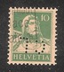 Perfin/perforé/lochung Switzerland No YT161 1921-1942 William Tell  Credit Lyonais, Agence De Geneve - Perforadas