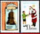 Ref. BR-1110-11 BRAZIL 1968 CHRISTMAS, SANTA CLAUS AND BELL,, RELIGION, SET MNH 2V Sc# 1110-1111 - Nuovi