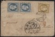 LSC Mars 1853 De Paris Pour La Nouvelle Orléans Avec N°1 Et 2 X N°10 Avec Oblitération Gros Points - 1849-1876: Klassik