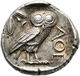 Attika: Tetradrachme 420/404 V. Chr., Athen, Av: Kopf Der Athena Glaukopis Nach Rechts, Rv: Steinkau - Griekenland