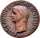 Claudius (41 - 54): Claudius 41-54: Bronze - As Vs. Büste Nach Links, Rs: Libertas Augusta, 10,1 G, - The Julio-Claudians (27 BC Tot 69 AD)