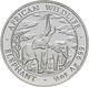 Sambia: Set 4 Münzen 2003, African Wildlife Elephant: 2 OZ (10.000 Kwacha, KM# 188), 1 OZ (5.000 Kwa - Sambia