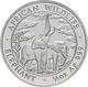 Sambia: Set 4 Münzen 2003, African Wildlife Elephant: 2 OZ (10.000 Kwacha, KM# 188), 1 OZ (5.000 Kwa - Zambia