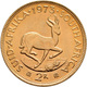 Südafrika - Anlagegold: Lot 2 Goldmünzen: 1 Rand 1978, KM# 63, Friedberg 12, 3,99 G, 917/1000 Gold, - Afrique Du Sud