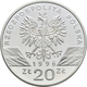 Polen: 20 Zlotych 1996, Igel / Jez / Erinaceus Europaeus, KM# Y 312. Polierte Platte. - Pologne