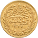 Türkei - Anlagegold: Muhammad V. AH 1327-1336 (1909-1918): Gold, 25 Kurush AH 1327, Jahr 3; 0,96 G, - Turkey