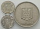 Ukraine: Lot 3 Proben/Essai: 15 Kopeken 1992 Vermutlich Aus Nickel; 50 Kopeken 1992, 1 Grivna 1992. - Ukraine