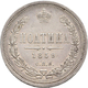 Russland: Lot 6 Stück; 1/2 Rubel (Poltina) 1817, 1829, 1851, 1859, Sowie 50 Kopeken 1894, 1912, Meis - Russie