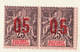 Anjouan - Comores 1900-07 Y&T N°24+24A - Michel N°115 * - 05s25c Type Sage - Unused Stamps