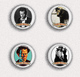 35 X Tom Waits Music Fan ART BADGE BUTTON PIN SET 2 (1inch/25mm Diameter) - Music