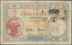 French Somaliland / Französisch Somaliland: Banque De L'Indochine - 5 Francs 1943 With Overprint Cro - Otros – Africa