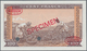 Guinea: 100 Francs 01.03.1960 Specimen P. 13s, With Specimen Overprint On Front And Back, Two Cancel - Guinea