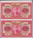 Iran: Uncut Pair Of The 20 Rials SH1313 (1933-34) SPECIMEN, P.26as With Diagonal Overprint "Specimen - Irán