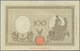 Italy / Italien: 100 Lire 1943 P. 59, Light Center Fold, Pressed But Still Very Strong Paper With Cr - Autres & Non Classés