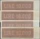 Italy / Italien: Set Of 4 Notes 10.000 Lire ND(1947-50) P. 87, All Notes In Similar Condition, Light - Andere & Zonder Classificatie