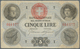 Italy / Italien: 5 Lire 1867 P. S734 With Vertical And Horizongal Folds In Paper, Light Stain, Proba - Sonstige & Ohne Zuordnung